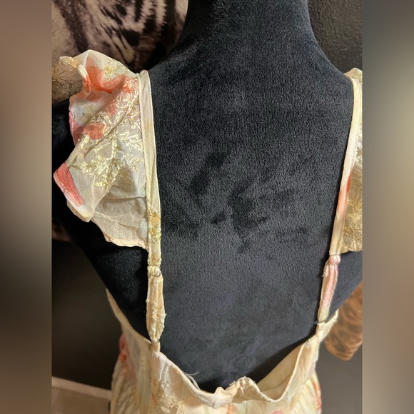 💓Lulus Make Me Blush Peach Floral Print Tiered Maxi Dress.💞SZ XL- NWT - Picture 11 of 16